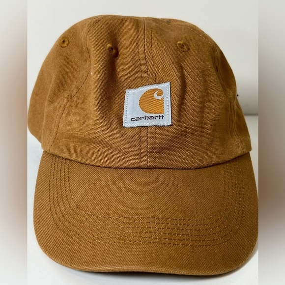 Carhartt Brown Cap Cotton Canvas Patch Emblem Logo Duck Canvas Fits Women - Picture 2 of 7